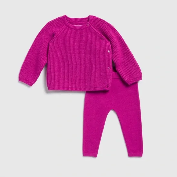 Splendid Baby Girl Pink Knit Sweater & Legging Set 6–12M Minimalist Aesthetic - Picture 1 of 6